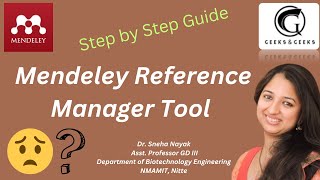 Mendeley Reference Manager Tool - Dr. Sneha Nayak