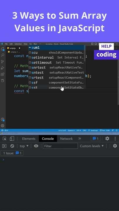 3 Ways to Sum Array Values in JavaScript #js #javascript #array # ...