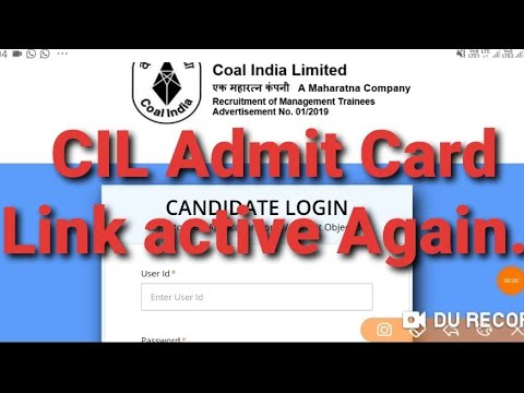CIL Admit card link activated Again | Download Admit card |coal india limited |