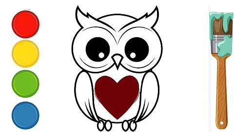 How to draw a Valentine's Owl for kids and toddlers @kidschart5240 #drawing  #owl #bird