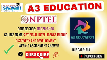NPTEL Artificial Intelligence in Drug Discovery and Development Week 0 Assignment Answers JulY 2025