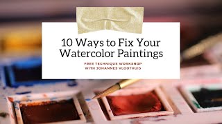 Paint Along Techniques | 10 Ways to Fix Your Watercolor Paintings
10 Ways to Fix Your Watercolor Paintings
View upcoming events with Johannes here! https://bit.ly/3pIZgRl
How often have you heard that if you make one false move in a watercolor painting, you might as well start over? You wont have to toss your hard work once you learn the skills Johannes (Jo) Vloothuis will show you in this workshop. During this free live stream demo, master watercolorist Jo will demonstrate how to successfully overcome common paint application problems and mistakes with this challenging medium.
You will learn how to:
* Successfully remove unwanted paint without damaging the paper.
*Avoid dull colors and achieve a painting filled with fresh, lively colors.
* Rescue an area from unwanted back-runs or blossoms.
* Fill in an empty white spot without glazing over.
* Soften a hard edge to make it appear that it was a wet-on-wet application from the beginning.
* Achieve the controlled wet-on-wet effect that is the hallmark watercolor of paintings.
* Use an easy-to-lift-off chemical in risky areas.
* Integrate a new medium in your watercolors to completely paint over areas without compromising the look we expect in watercolors.
* Restore the white surface of the watercolor paper, even after you have painted on it.
* Choose the easiest pigments to remove.
Jo has a treasure chest full of solutions to give you everything you need to know to tame watercolor application. You don’t want to miss this very necessary live demo if you are a watercolorist. You can ask questions of Jo during the workshop. He will gladly answer your questions for dilemmas in painting watercolors. Paint Along Techniques | 10 Ways to Fix Your Watercolor Paintings