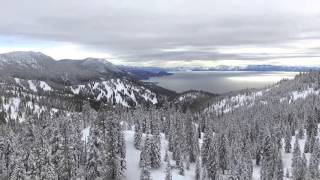 Drone UAV Flight - North Tahoe Snowshoeing 20160124
