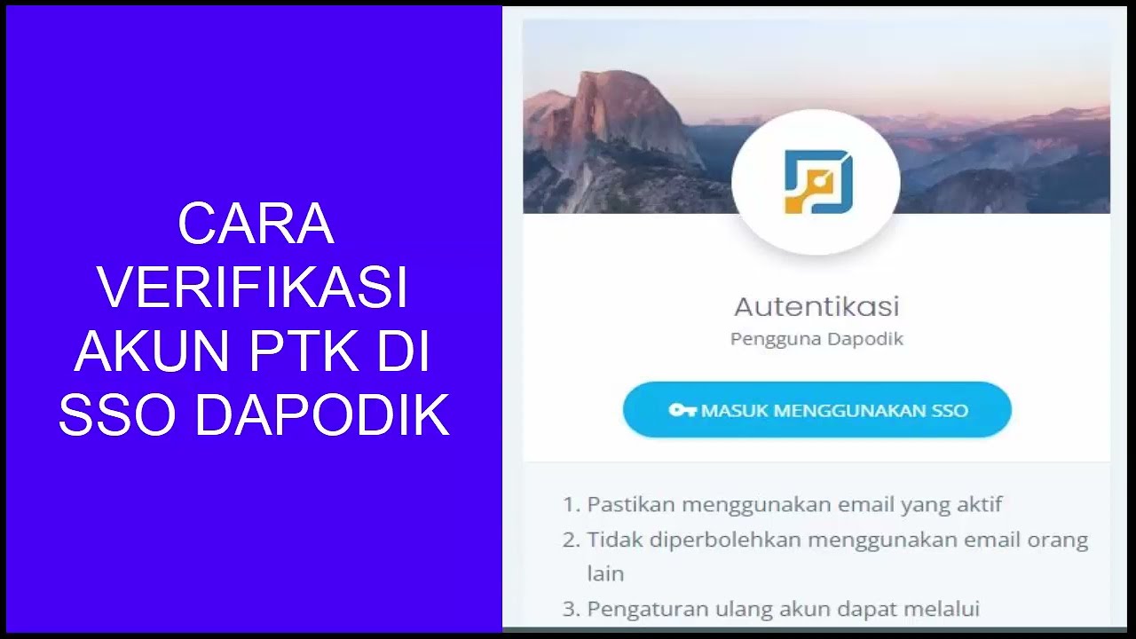 CARA VERIFIKASI AKUN PTK DI SSO DAPODIK 2022 