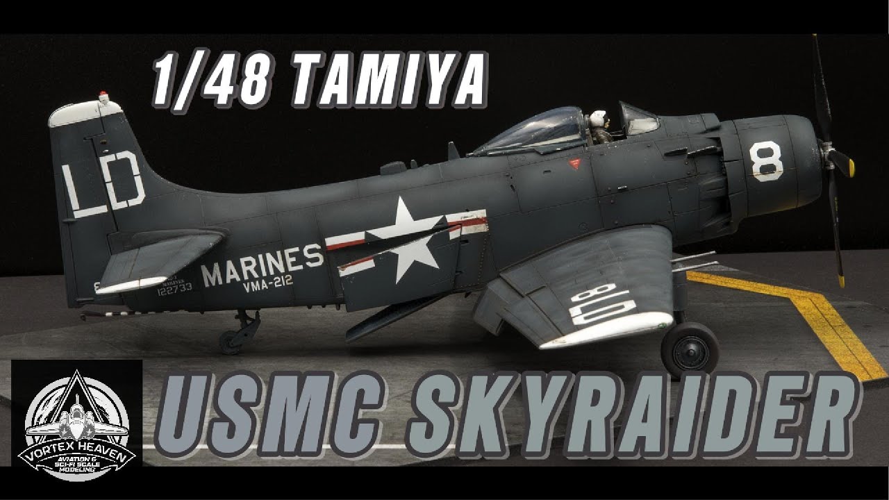 1/48 TAMIYA Douglas Skyraider A-1J USM Korean War - Timelapse Build