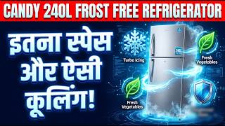CANDY 240 L Frost Free Double Door 2 Star Refrigerator with Auto Frost (Moonsilver, CDD2652MS)