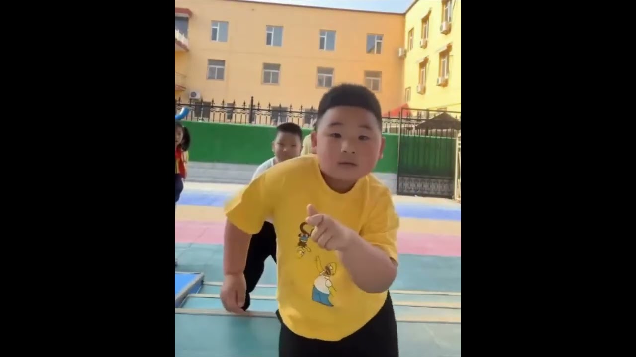 Fat boy in yellow t shirt dancing viral meme template