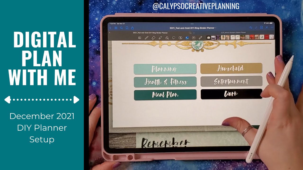 Digital Plan With Me / Tutorial / December 2021 DIY Planner Setup - YouTube