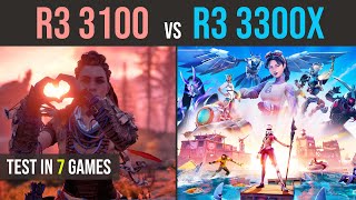Ryzen 3 3100 vs Ryzen 3 3300x test in 7 games