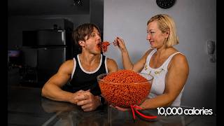 I Tried to Eat 10,000 Calories Only From Mom's Cooking