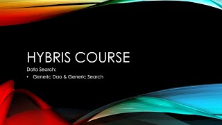SAP Commerce/Hybris: generic dao and generic search