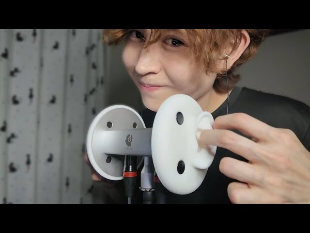 【ASMR】2本指で雑で不規則な強め耳マッサージ Rough and irregular strong ear massage two fingers【HEADREC】