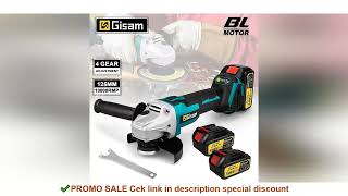 Gisam 125MM Brushless Electric Angle Grinder Variable Speed M14 Cutting Machine Woodworking Tool for