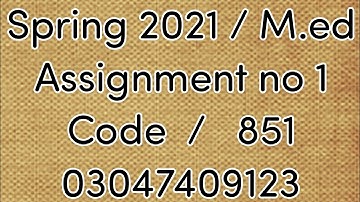 AIOU Solved Assignment No 1 Code 0851 Spring 2021 |
