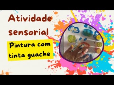 Atividade sensorial com tinta guache