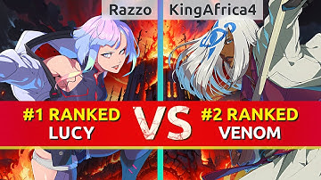 GGST ▰ Razzo (#1 Ranked Lucy) vs KingAfrica4 (#2 Ranked Venom). High Level Gameplay
