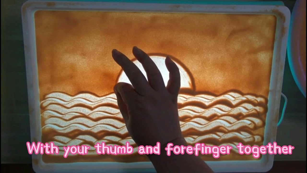 Sand painting basic tutorial: Lesson 18 "Sunrise(light box for kids\kids' sand art kitslight sandbox