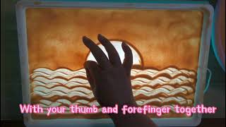 Sand painting basic tutorial: Lesson 18 "Sunrise(light box for kids\kids' sand art kitslight sandbox screenshot 3