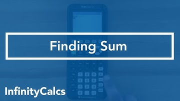 Where to find Sum (TI-84 CE Graphing Calculator)