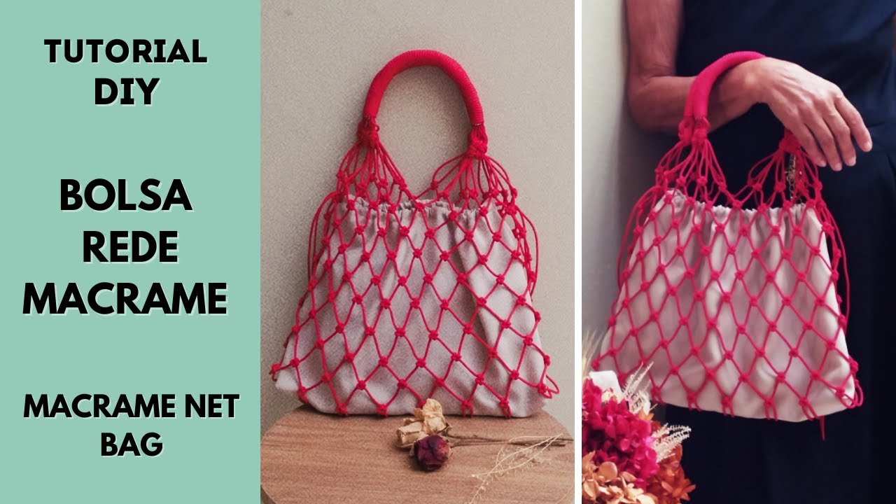 DIY Como fazer BOLSA rede Macramê / How to make a macrame net bag - YouTube