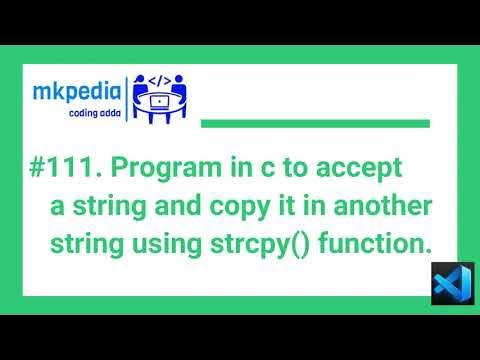 #111. Program in c to accept a string & copy it in another string.👆 ...