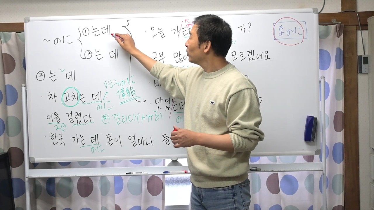 「는데」と「는 데」の違いについて