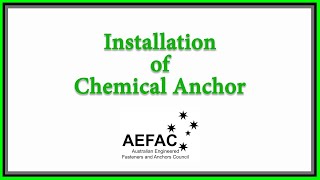 Installation of Chemical Anchor