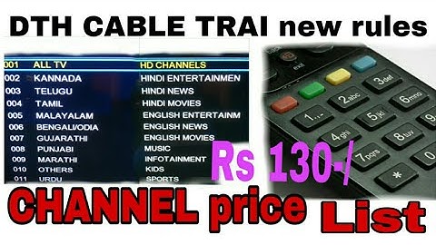 DTH New rules |TRAI new rules | Channel price list