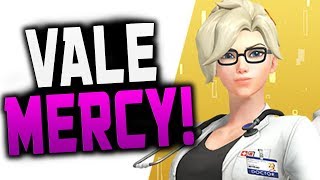 VALE MERCY GAMEPLAY! TIPS AND TRICKS! [ OVERWATCH SEASON 19 TOP 500 ]