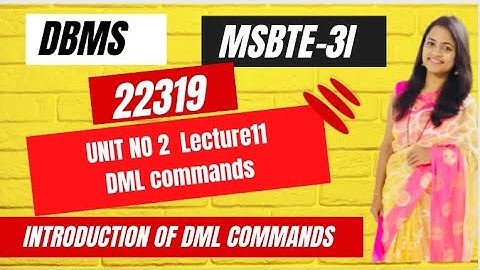 DMS-DML Introduction| Unit No -2 | Lecture No:11| SQL DML Command| DML| Hindi#shorts