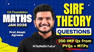 200+ Sirf Theory Questions | CA Foundation Maths | Quantitative Aptitude | Jan 2026 Akash Agrawal
