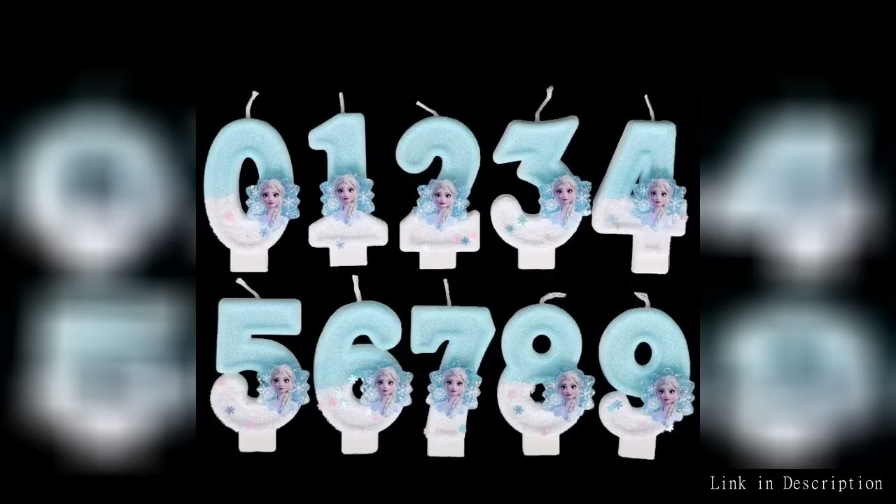 Disney Princess Christmas Birthday Number Snowflake Frozen Digital Candles 0-9 Number Cake Topper Bi
