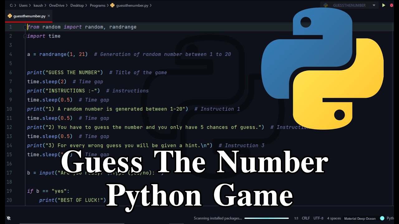 Guess The Number | Python - YouTube