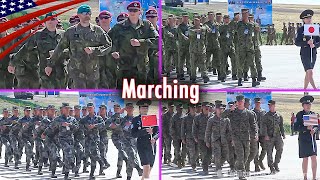 Parade Showcases Various Military Marching Styles from Different Countries
