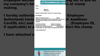 Authorization Letter For Stamp Making