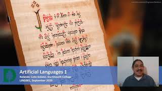Artificial Languages 1 Introling 2020F.w01.10