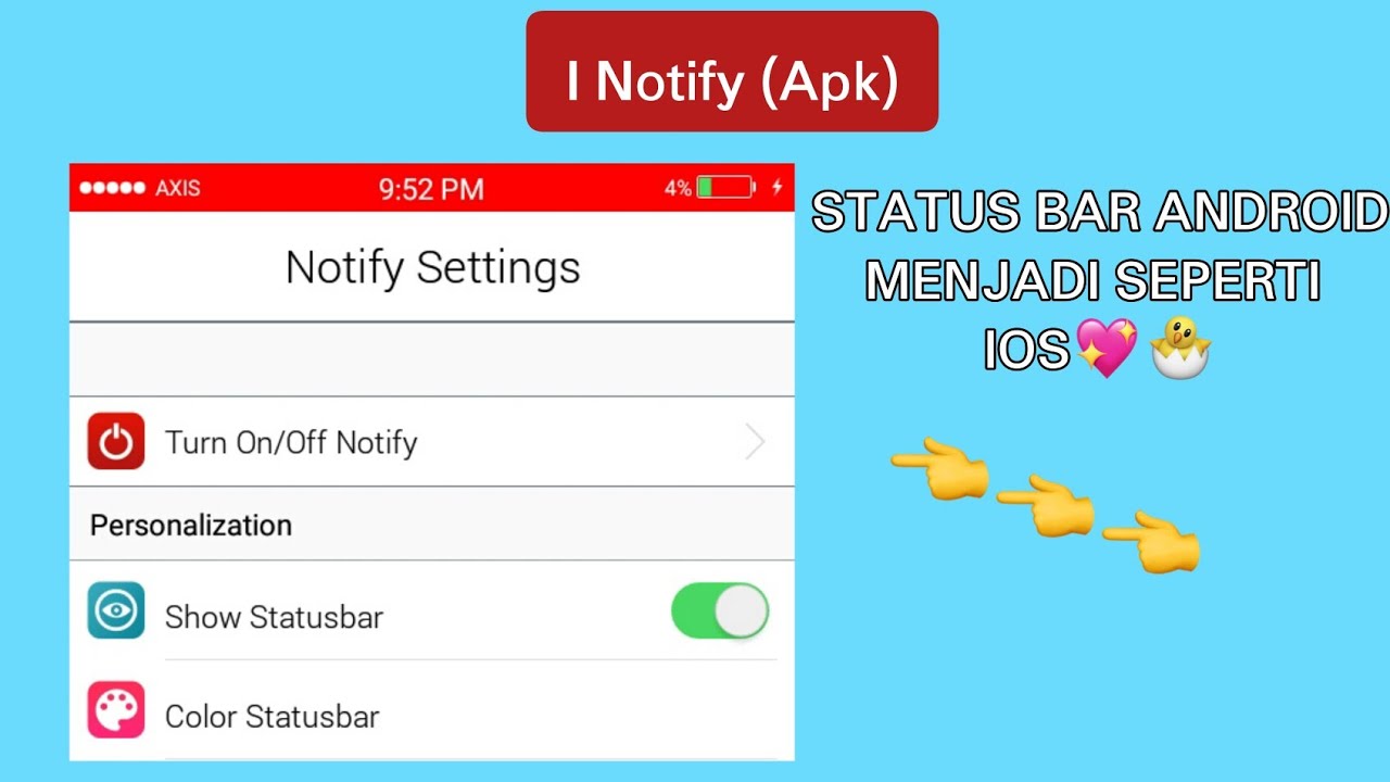 Cara mengubah status bar Android menjadi seperti IOS - YouTube
