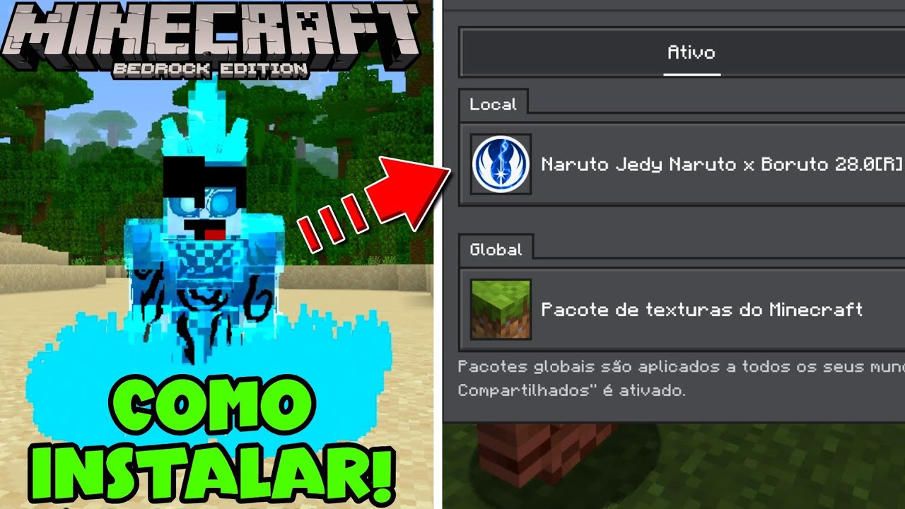 How to install the updated Naruto Jedi V28 addon on Minecraft PE