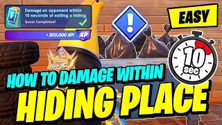 How to EASILY Damage an opponent within 10 seconds of exiting a hiding place *FAST* - Fortnite Quest