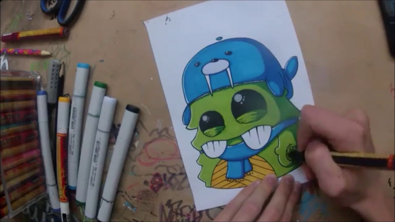 How To Draw A Graffiti Cartoon Artist By Sloz Please Check His