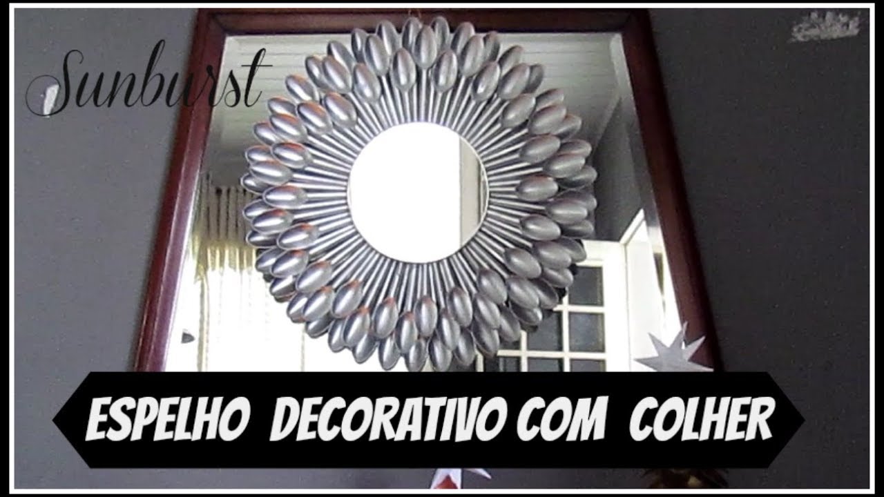 DIY ESPELHO COM  COLHER DESCARTÁVEL PRATA LETICIA ARTES