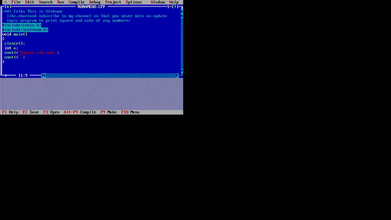 C++ practice program to print square and cube of any number - YouTube