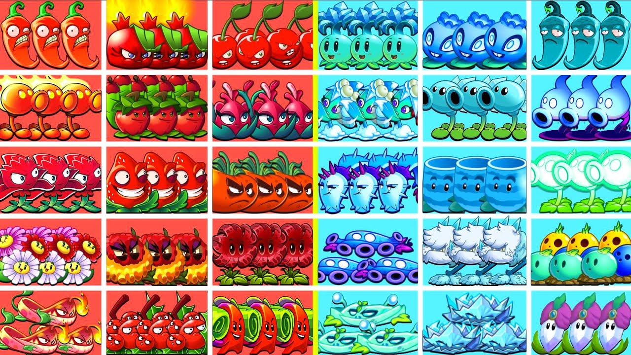 PvZ2 30 Best Plants (RED vs BLUE) Battlez Who is Best Plant ? YouTube