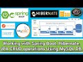 Spring Boot Hibernate JPA MySQL REST performing CRUD operations using REST example