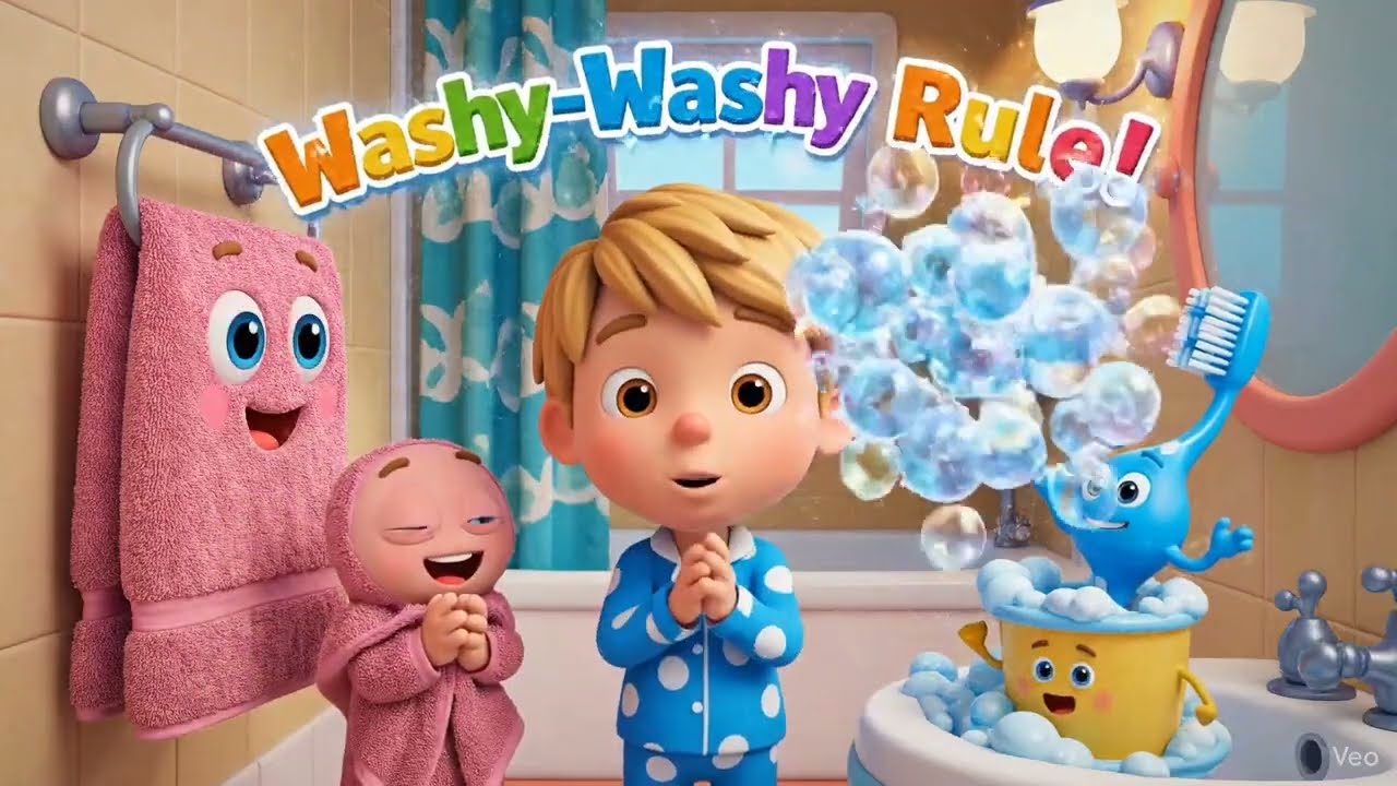Washy-Washy Face Time! | Fun Morning Routine Song for Kids | Clean Face, Happy Day!