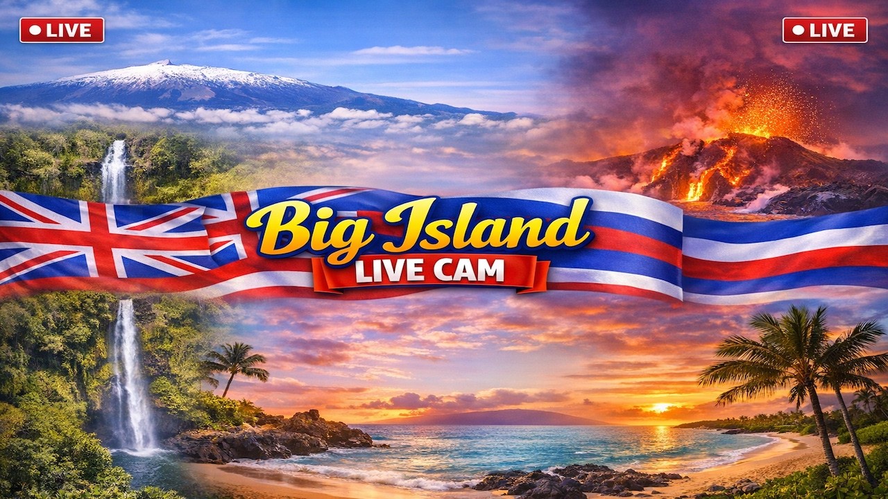 Big Island Hawaii Live Webcam Tour — Kīlauea Volcano, Kona, Kohala Coast & Mauna Kea live camera thumbnail