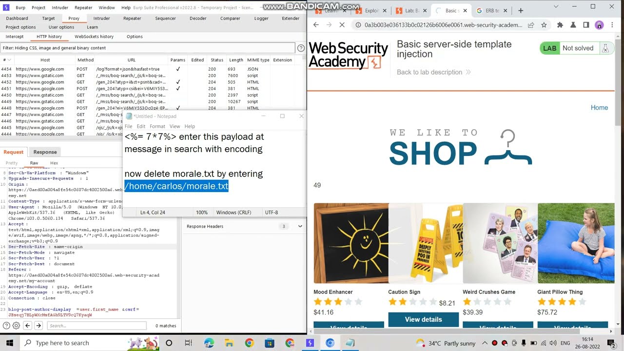 Basic server side template injection YouTube