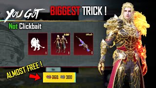 Biggest Trick 😱 Free New X Suit & Free Upgrade Gun In Bgmi | Bgmi Free XSuit Trick | Free Uc In Bgmi