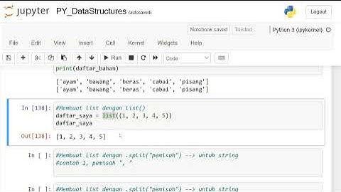 Cara menggunakan shape of list python