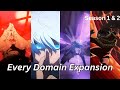 Every domain expansion in jujutsu kaisen seasons 1  2